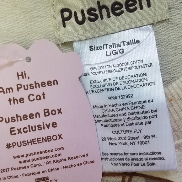 NWT Light Gray Pusheen Cat Fall-themed Sweatshirt - Picture 7 of 8